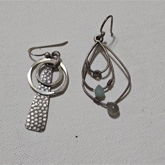 Silpada Sterling‎ Silver Stamped 925 Single Dangle Drop Earrings - Picture 1 of 6